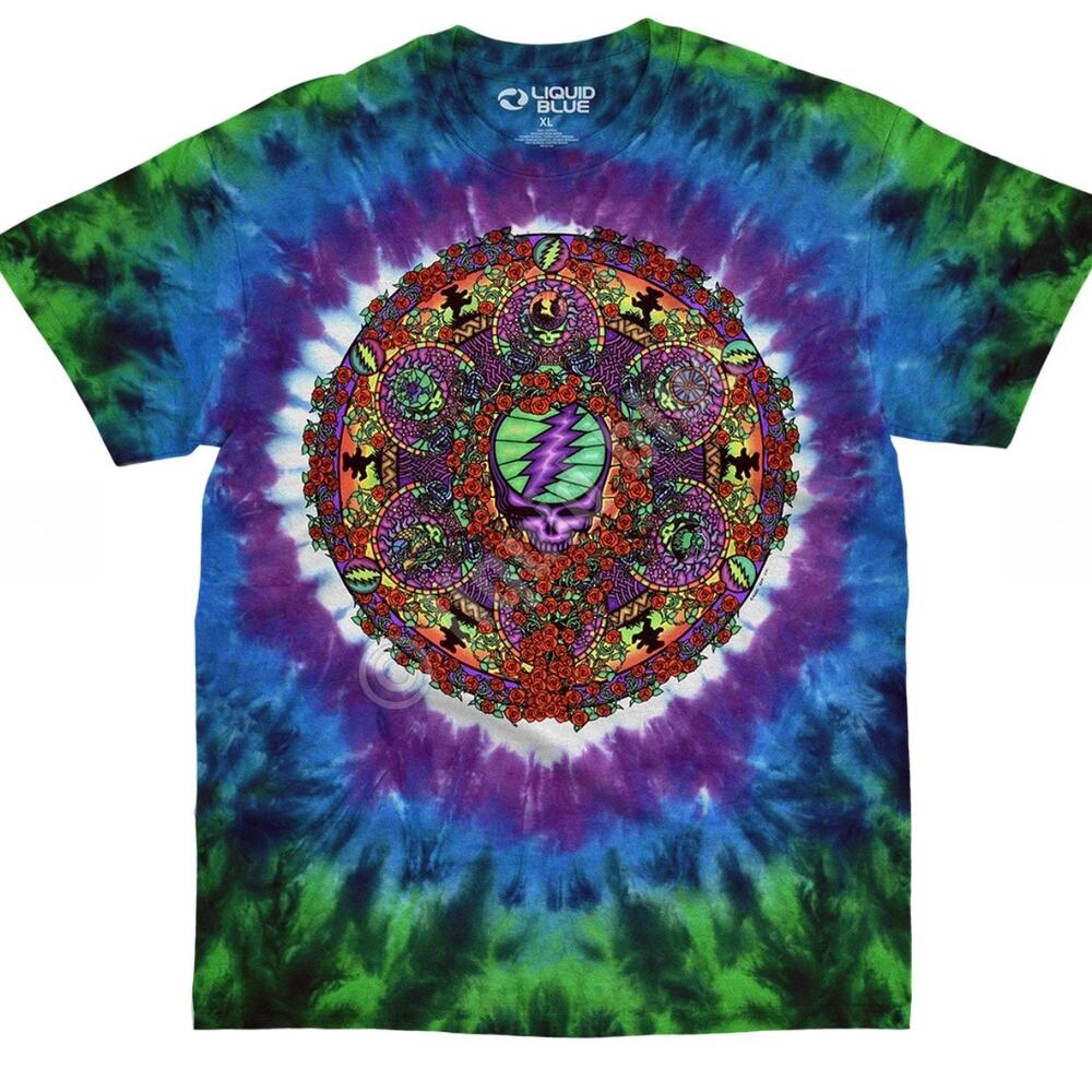 Liquid Blue Grateful Dead Celtic Mandela Colorful Tie Dye Short Sleeve TShirt XL
